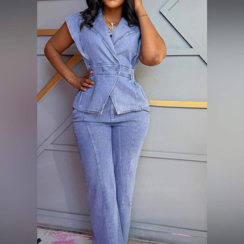 Denim two piece set